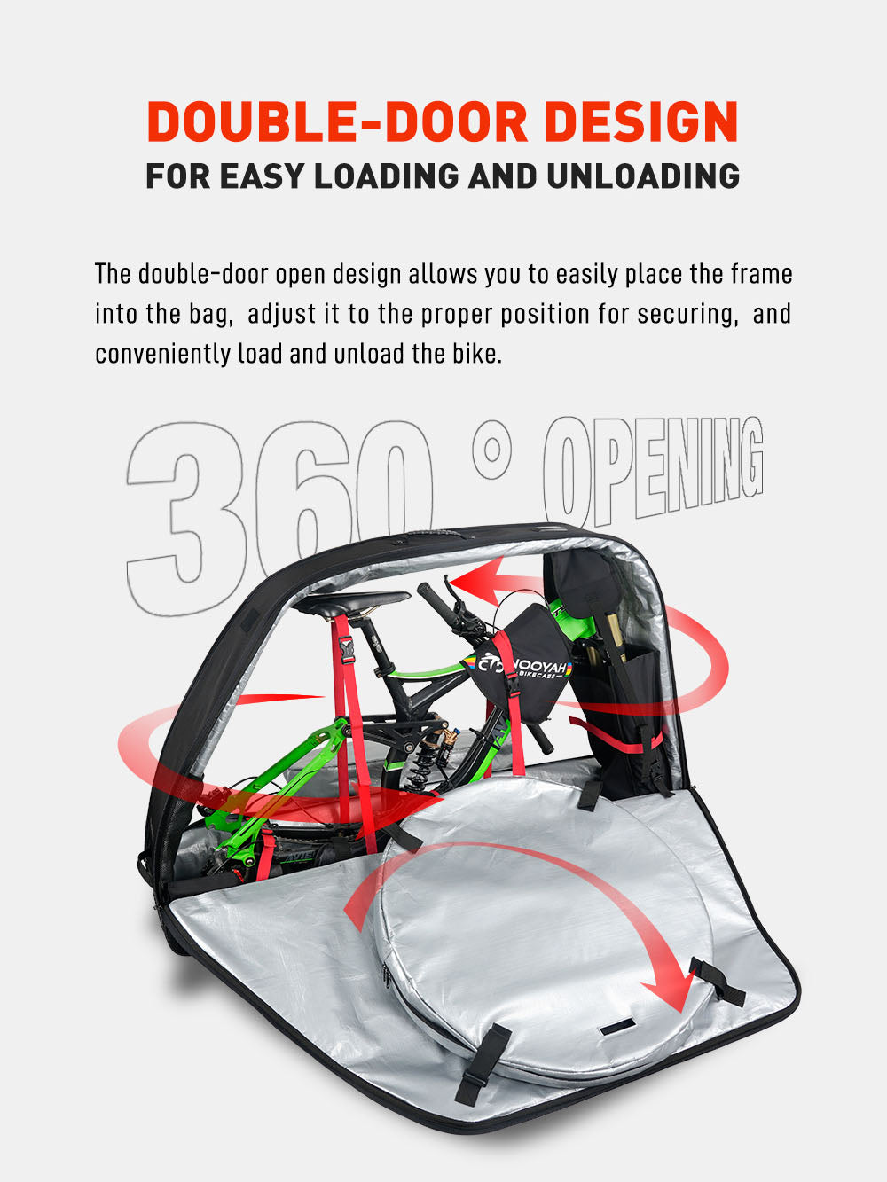 NOOYAH Bike Transport Bag Travel Bag Case Optimised for Carrying