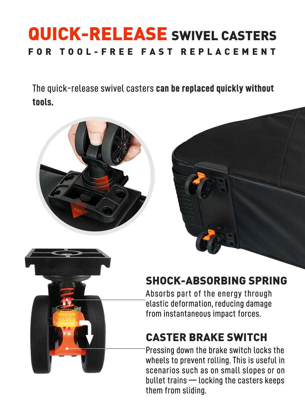 NOOYAH Bike Transport Bag Travel Bag Case Optimised for Carrying Mountain Bikes Safely and Comfortably with 6 Universal Wheels