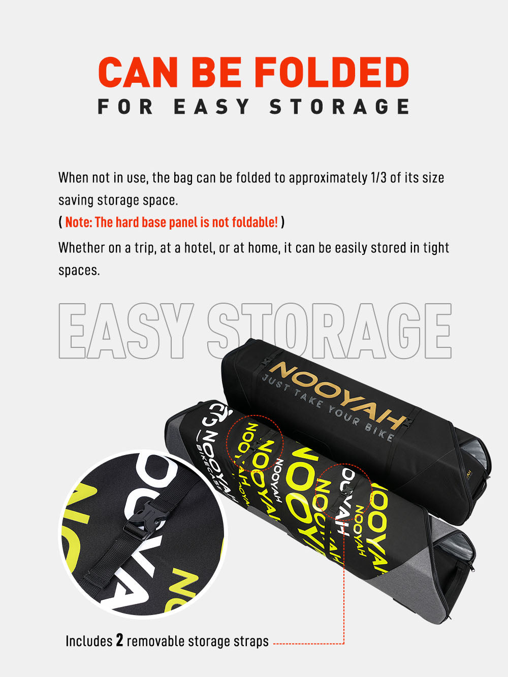 NOOYAH Bike Transport Bag Travel Bag Case Optimised for Carrying Mountain Bikes Safely and Comfortably with 6 Universal Wheels
