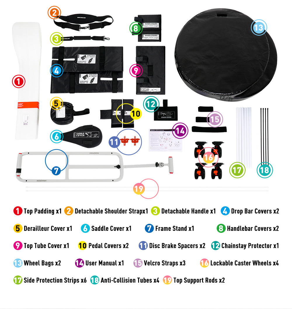 NOOYAH Bicycle Travel Bag with Aluminum Stand